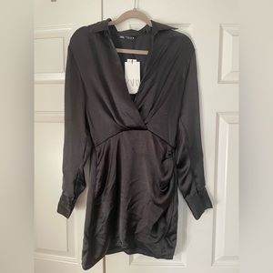 Zara Mini Long Sleeve Silk Dress